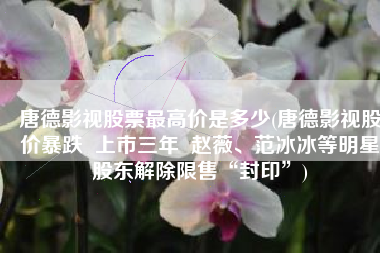 唐德影视股票最高价是多少(唐德影视股价暴跌  上市三年  赵薇、范冰冰等明星股东解除限售“封印”)