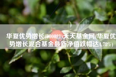 华夏优势增长(000021)天天基金网(华夏优势增长混合基金最新净值跌幅达4.78%)