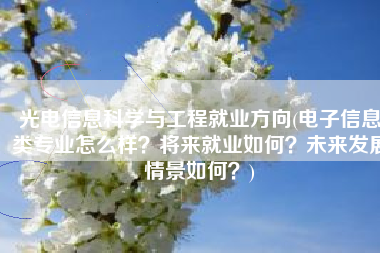 光电信息科学与工程就业方向(电子信息类专业怎么样？将来就业如何？未来发展情景如何？)