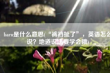 barn是什么意思(“裤裆扯了”，英语怎么说？地道说法要学会哦)