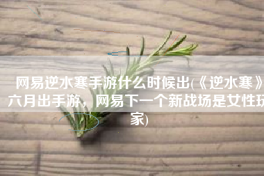 网易逆水寒手游什么时候出(《逆水寒》六月出手游，网易下一个新战场是女性玩家)
