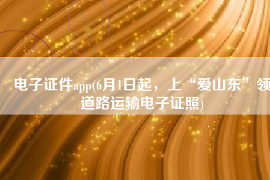 电子证件app(6月1日起，上“爱山东”领道路运输电子证照)
