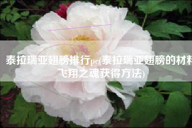 泰拉瑞亚翅膀排行pc(泰拉瑞亚翅膀的材料飞翔之魂获得方法)