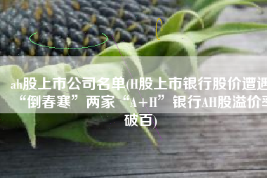 ah股上市公司名单(H股上市银行股价遭遇“倒春寒”两家“A+H”银行AH股溢价率破百)