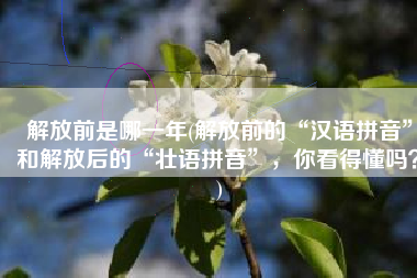 解放前是哪一年(解放前的“汉语拼音”和解放后的“壮语拼音”，你看得懂吗？)