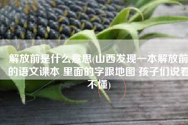 解放前是什么意思(山西发现一本解放前的语文课本 里面的字跟地图 孩子们说看不懂)