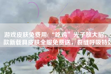 游戏皮肤免费用(“吃鸡”光子放大招，2款新载具皮肤全服免费送，裂缝呼吸特效)
