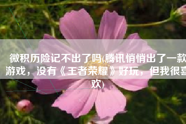 微积历险记不出了吗(腾讯悄悄出了一款游戏，没有《王者荣耀》好玩，但我很喜欢)