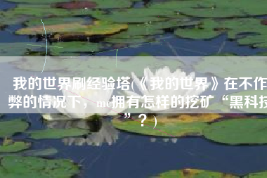 我的世界刷经验塔(《我的世界》在不作弊的情况下，mc拥有怎样的挖矿“黑科技”？)