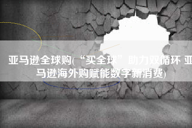 亚马逊全球购(“买全球”助力双循环 亚马逊海外购赋能数字新消费)