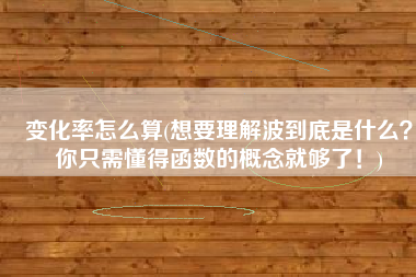 变化率怎么算(想要理解波到底是什么？你只需懂得函数的概念就够了！)