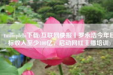 tusimplebi下载(互联网快报丨罗永浩今年目标收入至少100亿，启动网红主播培训)