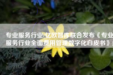 专业服务行业(亿欧智库联合发布《专业服务行业全面费用管理数字化白皮书》)