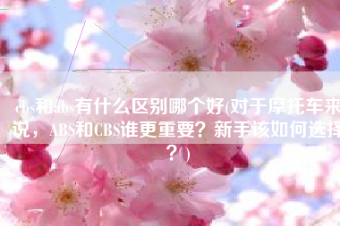 cbs和abs有什么区别哪个好(对于摩托车来说，ABS和CBS谁更重要？新手该如何选择？)