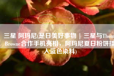 三星 阿玛尼(是日美好事物 | 三星与Thom Browne合作手机亮相，阿玛尼夏日粉饼揉入蓝色染料)