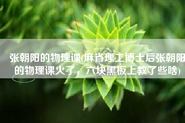 张朝阳的物理课(麻省理工博士后张朝阳的物理课火了，六块黑板上教了些啥)