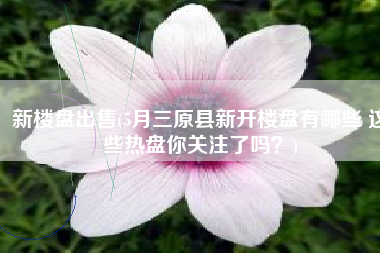 新楼盘出售(5月三原县新开楼盘有哪些 这些热盘你关注了吗？)