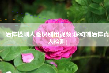 活体检测人脸识别用视频(移动端活体真人检测)
