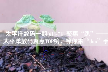 太平洋数码一期(618-718 聚惠“趴”——太平洋数码聚惠TOP榜，等你来“duo”手)
