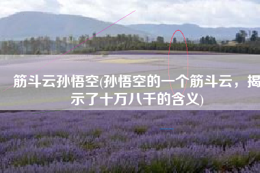 筋斗云孙悟空(孙悟空的一个筋斗云，揭示了十万八千的含义)