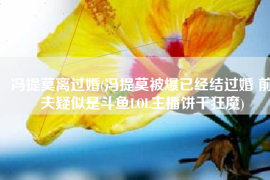 冯提莫离过婚(冯提莫被爆已经结过婚 前夫疑似是斗鱼LOL主播饼干狂魔)