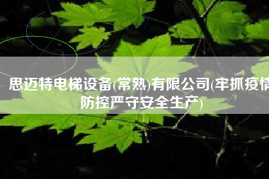 思迈特电梯设备(常熟)有限公司(牢抓疫情防控严守安全生产)