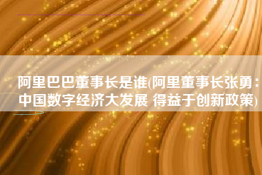 阿里巴巴董事长是谁(阿里董事长张勇：中国数字经济大发展 得益于创新政策)