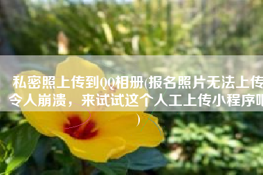 私密照上传到QQ相册(报名照片无法上传令人崩溃，来试试这个人工上传小程序吧)