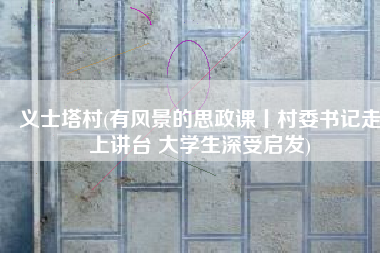义士塔村(有风景的思政课丨村委书记走上讲台 大学生深受启发)