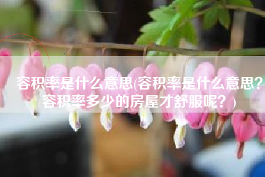 容积率是什么意思(容积率是什么意思？容积率多少的房屋才舒服呢？)