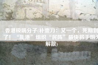 香港极端分子(补壹刀：又一个，死期到了！“乱港”组织“民阵”最快将于明天解散)
