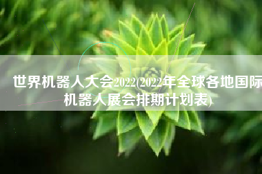 世界机器人大会2022(2022年全球各地国际机器人展会排期计划表)
