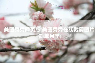 美图秀秀网页版(美图秀秀在线裁剪图片，简单易学)