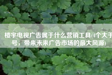 楼宇电视广告属于什么营销工具(4个大于号，带来未来广告市场的最大风源)