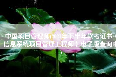 中国项目管理师(2021年下半年软考证书（信息系统项目管理工程师）电子版查询啦)