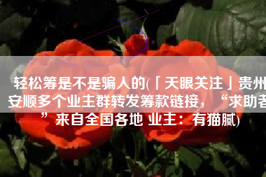 轻松筹是不是骗人的(「天眼关注」贵州安顺多个业主群转发筹款链接，“求助者”来自全国各地 业主：有猫腻)
