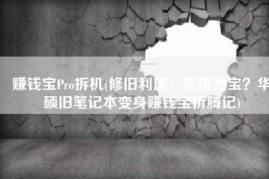 赚钱宝Pro拆机(修旧利废，变废为宝？华硕旧笔记本变身赚钱宝折腾记)