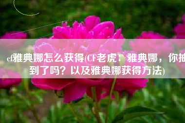 cf雅典娜怎么获得(CF老虎：雅典娜，你抽到了吗？以及雅典娜获得方法)
