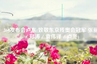 360发布会卢东(致敬东京残奥会冠军 张丽／郑涛／袁伟译／卢冬)