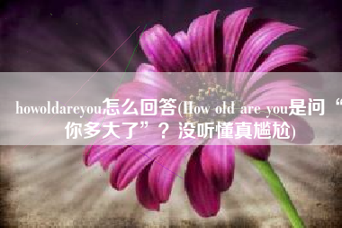howoldareyou怎么回答(How old are you是问“你多大了”？没听懂真尴尬)