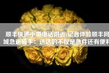 顺丰快递小哥电话附近(记者体验顺丰同城急送骑手：送达的不仅是急件还有便利)