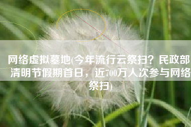 网络虚拟墓地(今年流行云祭扫？民政部：清明节假期首日，近700万人次参与网络祭扫)