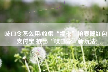 吱口令怎么用(收集“福卡”抢春晚红包：支付宝 推出“吱口令”新玩法)