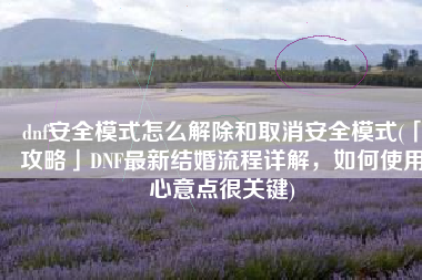 dnf安全模式怎么解除和取消安全模式(「攻略」DNF最新结婚流程详解，如何使用心意点很关键)