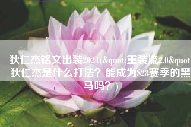 狄仁杰铭文出装2021("重装流2.0"狄仁杰是什么打法？能成为S28赛季的黑马吗？)