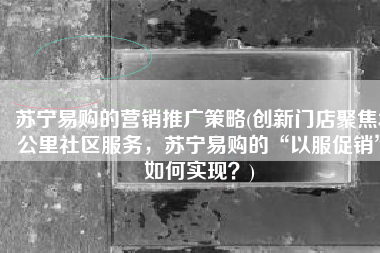 苏宁易购的营销推广策略(创新门店聚焦3公里社区服务，苏宁易购的“以服促销”如何实现？)