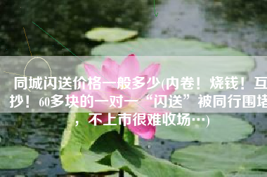 同城闪送价格一般多少(内卷！烧钱！互抄！60多块的一对一“闪送”被同行围堵，不上市很难收场…)