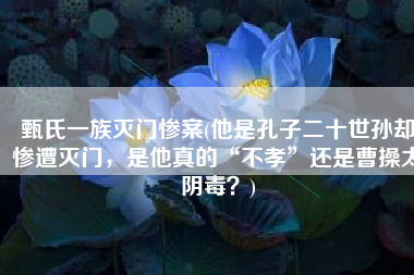 甄氏一族灭门惨案(他是孔子二十世孙却惨遭灭门，是他真的“不孝”还是曹操太阴毒？)