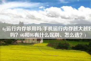 6g运行内存够用吗(手机运行内存越大越好吗？6G和8G有什么区别、怎么选？)