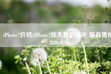 iPhone7价格(iPhone7惊天售价曝光 最高售价8888元)